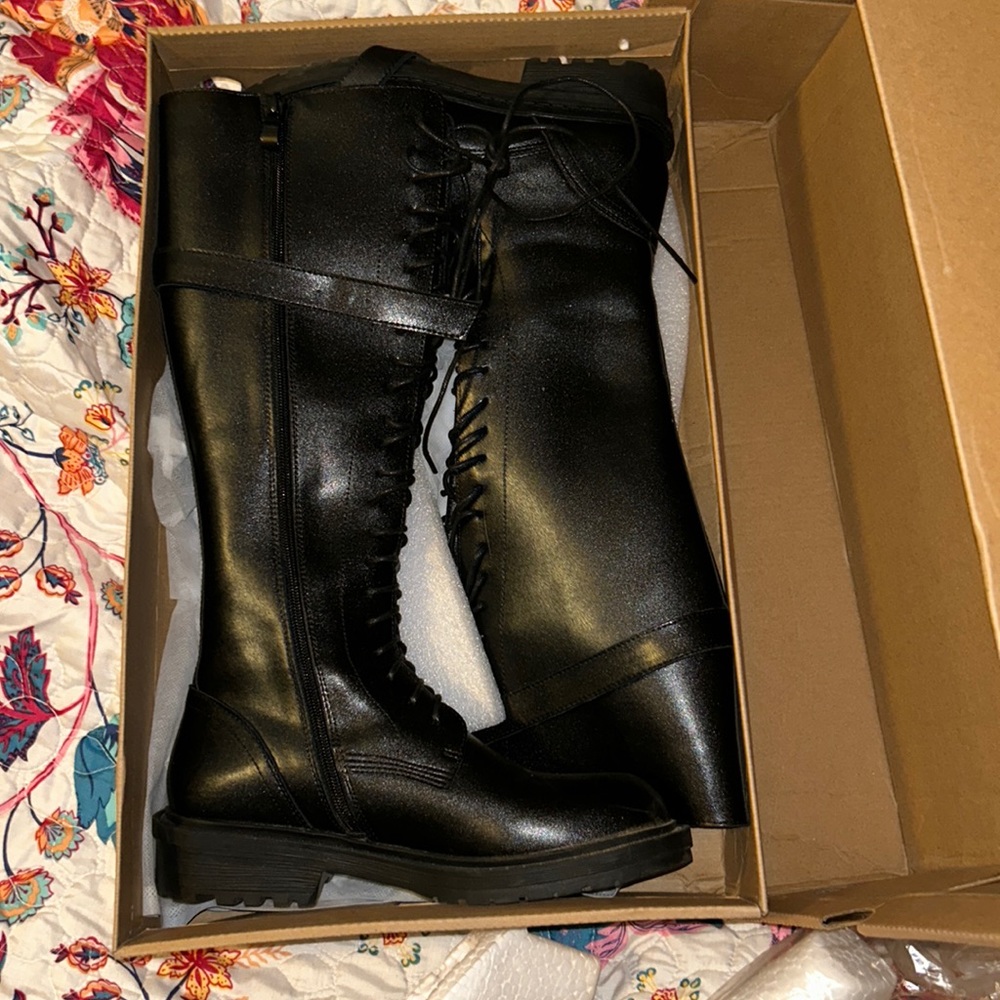 Black Lace Up Combat Boots